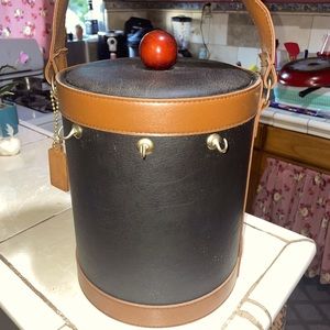 Georges Briard Vintage leather Ice Bucket with tags